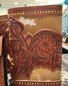 Alternative view of Flower leather and hide wallet
