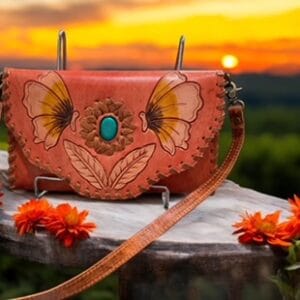Butterfly leather wallet