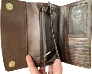 Alternative view of Cowhide with carving wallet