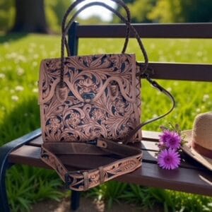 Tooled  leather tote